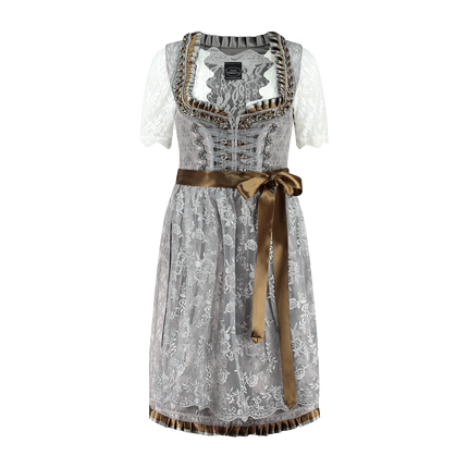 Silbernes Dirndlkleid Oktoberfest Frauen 2 Stück