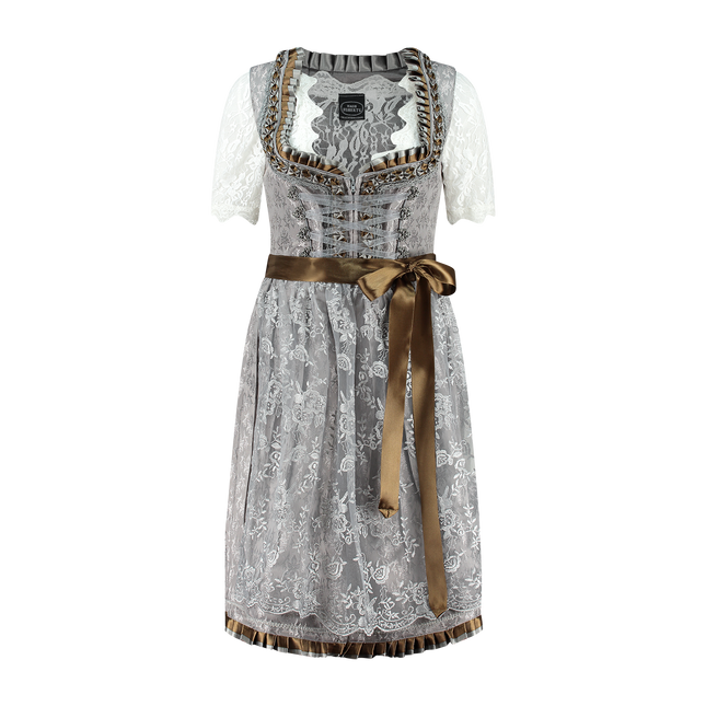 Silbernes Dirndlkleid Oktoberfest Frauen 2 Stück