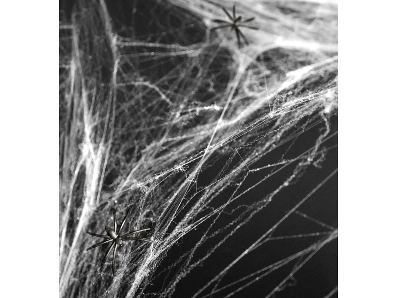 Spinnennetz Weiß mit 2 Spinnen 60gr