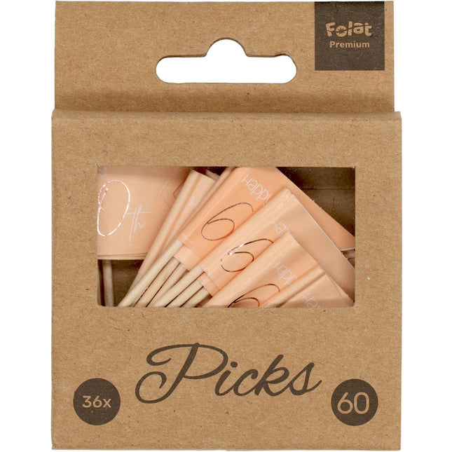 Prickers 60 Jahre Rose Gold 6,5cm 36Stück