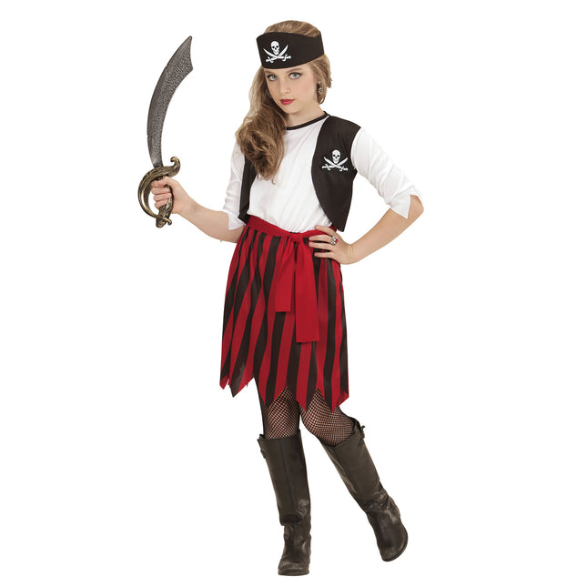 Piratenkleid Schwarz Rot Mädchen