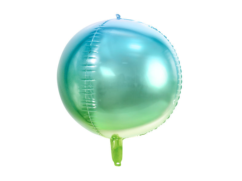 Helium Ballon Rund Blau Grün Leer 35cm