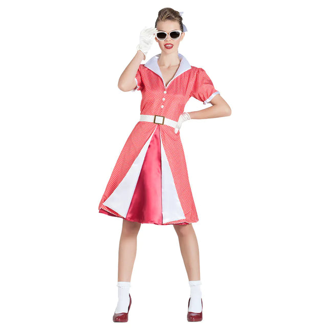 Rock N Roll 50S Kleid Rosa Damen