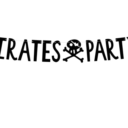 Piratengirlande Piraten Party Schwarz 1m