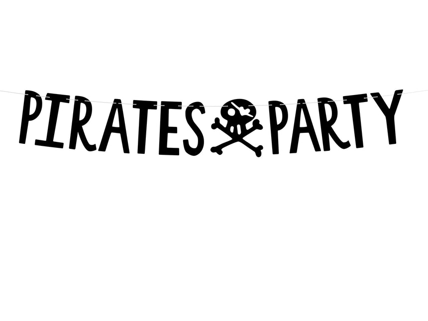 Piratengirlande Piraten Party Schwarz 1m