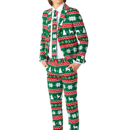 Festlicher grüner Anzug Junge Teen OppoSuits