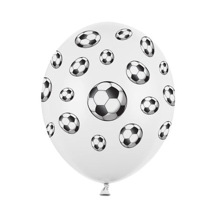 Fußball Ballons Weiß 30cm 6Stk