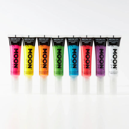 Moon Glow Neon UV Face Paint mit Pinselapplikator Intensives Grün 15ml