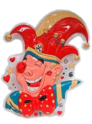 Wanddekoration Clown Prinz Karneval 60cm