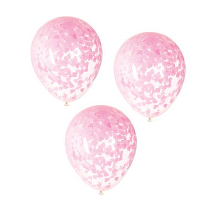 Konfetti Ballons Rosa Herz 40cm 5Stück