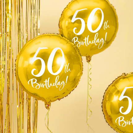 Helium Ballon 50Th Geburtstag Gold Leer 45cm