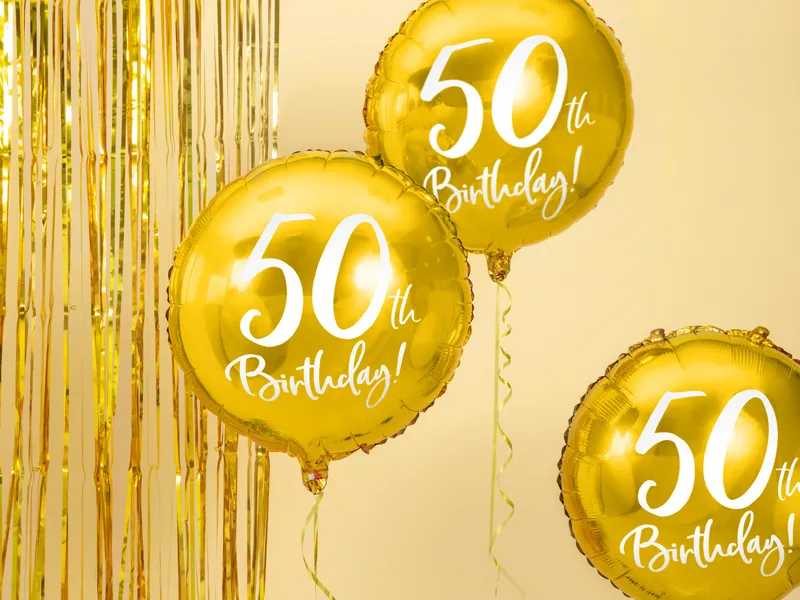 Helium Ballon 50Th Geburtstag Gold Leer 45cm