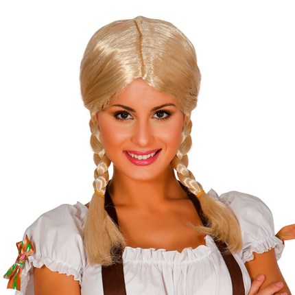 Oktoberfest Perücke mit Zöpfen Blond