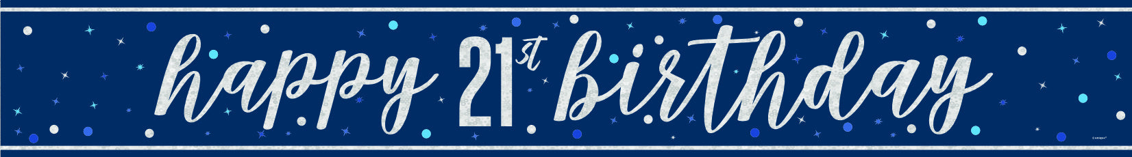 Happy Birthday Banner Blau 21 Jahre 2.74m