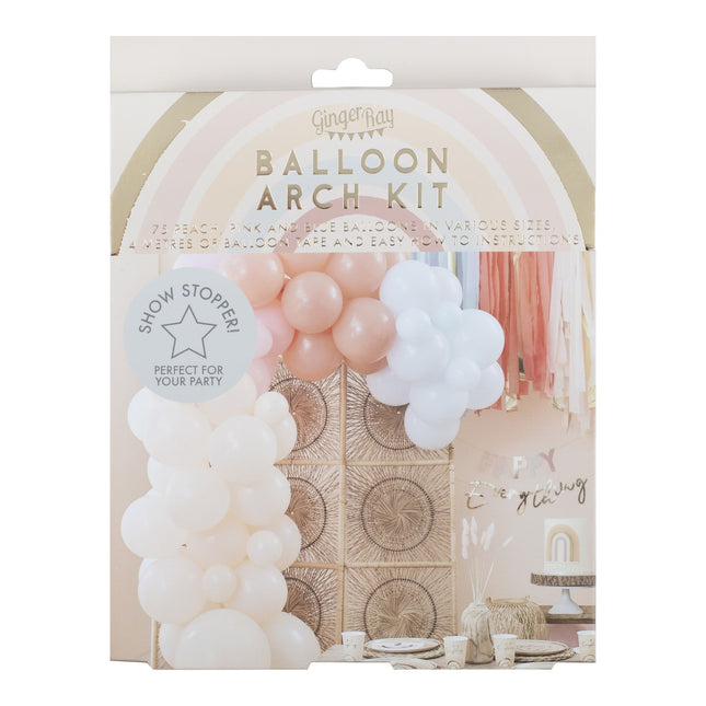 Bunte Ballonbögen Pastell 75 Stück