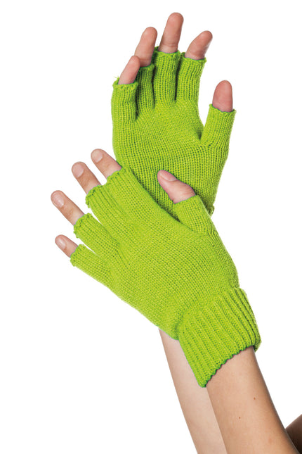 Neongrüne Handschuhe Fingerlos