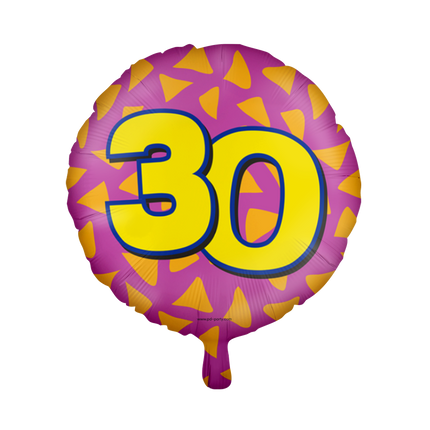 Heliumballon 30 Jahre Bunt Leer 46cm