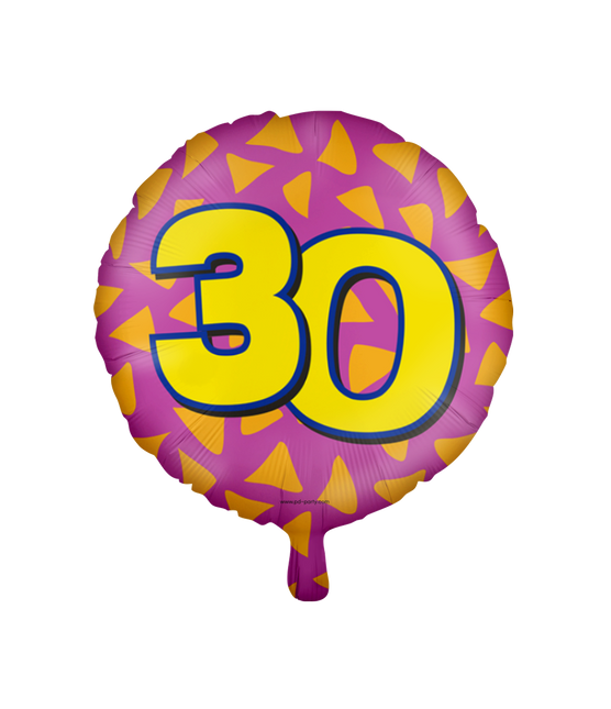 Heliumballon 30 Jahre Bunt Leer 46cm