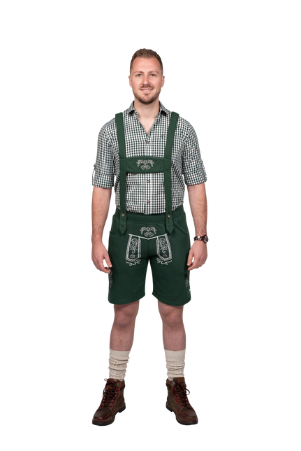 Dunkelgrüne Lederhosen für Männer