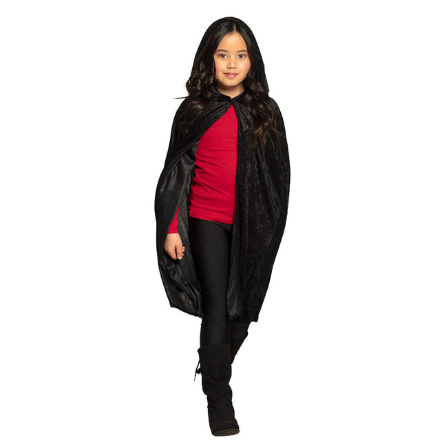 Halloween Cape Kind Schwarz 1.15m