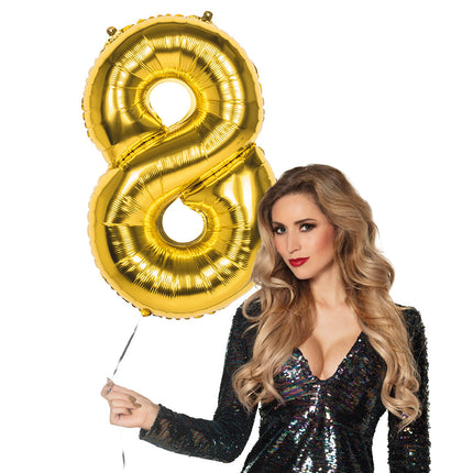 Goldene Figur Ballon 8 Jahre 86cm