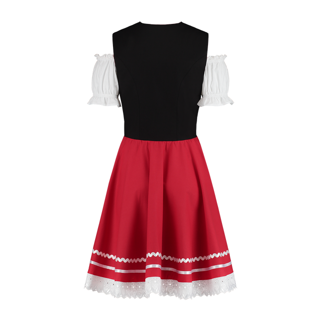 Oktoberfest Dirndl Kleid Oktoberfest Rot Weiß Damen 2 Stück