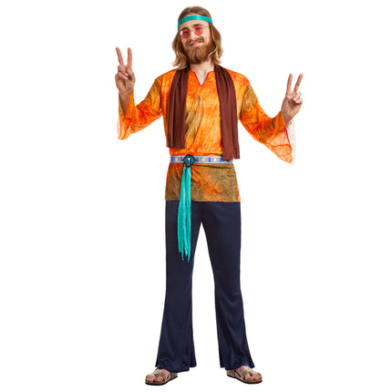 Hippie 60S Kostüm Orange Männer