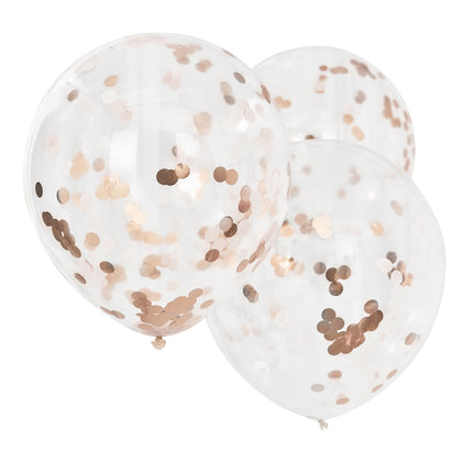 Rose Gold Konfetti Ballons 61cm 3Stück