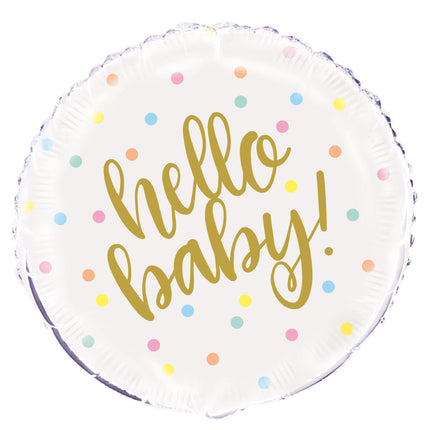 Helium Ballon Hello Baby 45cm leer