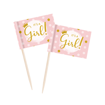 It's A Girl Cupcake Toppers