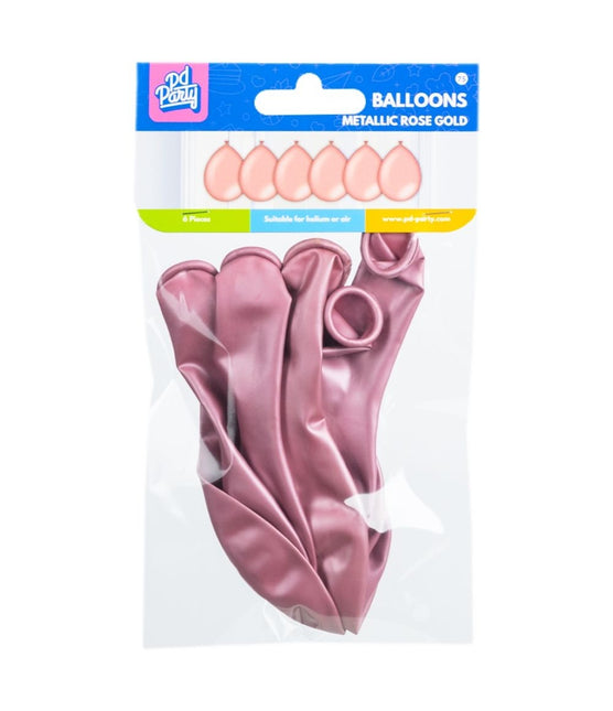 Rose Gold Ballons Metallic 30cm 6Stück