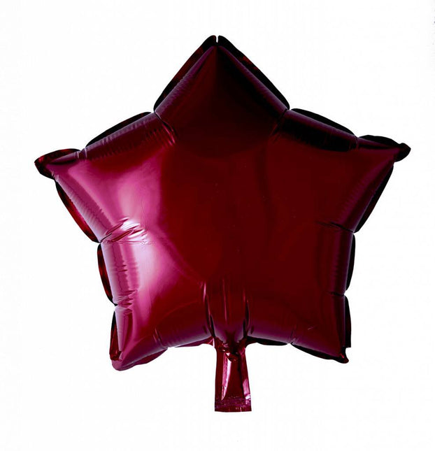 Heliumballon Star Bordeaux Rot 46cm leer