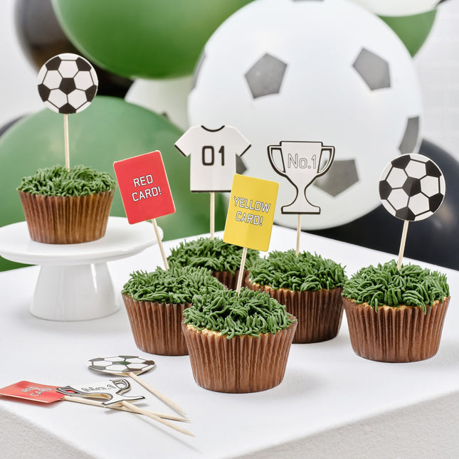 Fußball-Cocktailstäbchen 12cm 12Stück