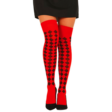 Strumpfhose Quadratisch Rot Schwarz