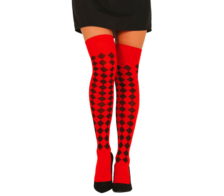 Strumpfhose Quadratisch Rot Schwarz