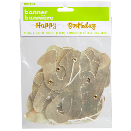 Letter String Happy Birthday Gold 1m