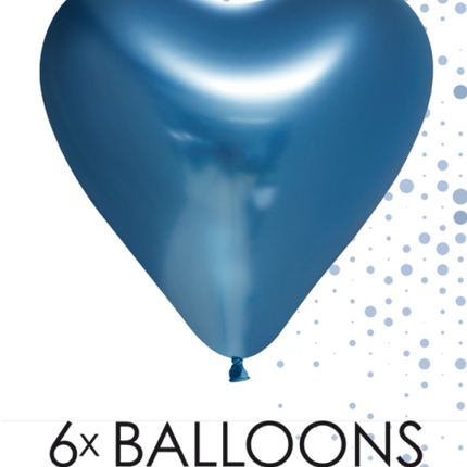 Herz Ballons Blau 30cm 6Stk