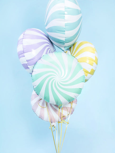 Heliumballon Mintgrüner Wirbel 45cm Leer