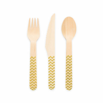 Besteckset Gold Wood 18tlg.