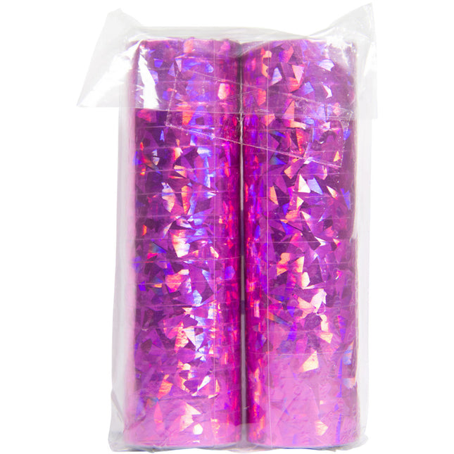 Fuchsia Serpentinen Holographisch 4m 18 Ringe 2St.