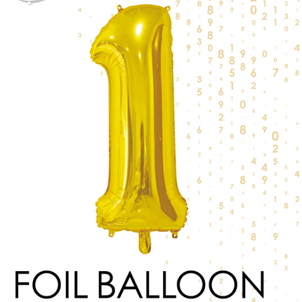 Folienballon Figur 1 Gold 66cm