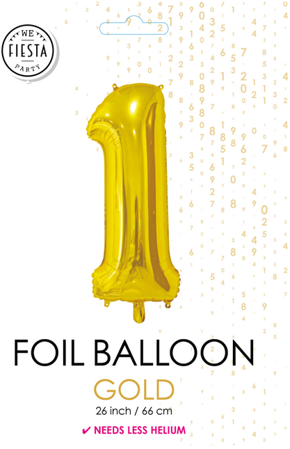 Folienballon Figur 1 Gold 66cm