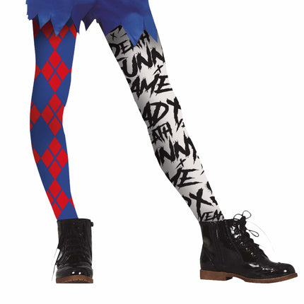 Rote blaue Halloween-Leggings Harley Quin Kind