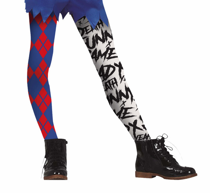 Rote blaue Halloween-Leggings Harley Quin Kind