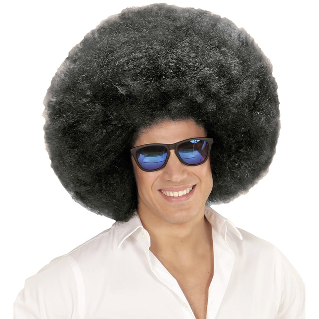 Schwarze Perücke Afro Extra Groß