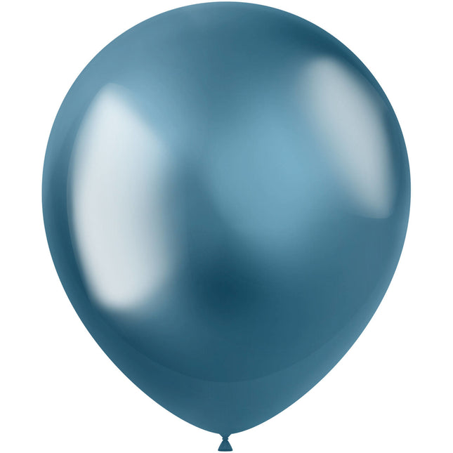 Blaue Ballons Chrom 33cm 10Stk