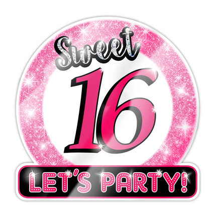 Türschild 16 Jahre Sweet 16 Lets Party! 50cm