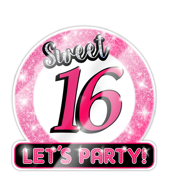 Türschild 16 Jahre Sweet 16 Lets Party! 50cm