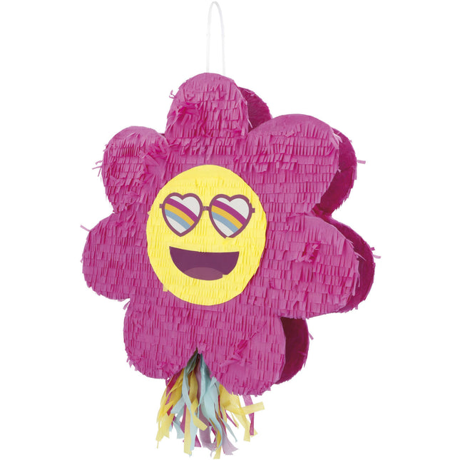 Emoij Pinata Blume Leer 45cm