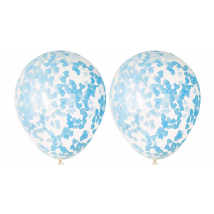 Konfetti Ballons Blaues Herz 40cm 5Stück